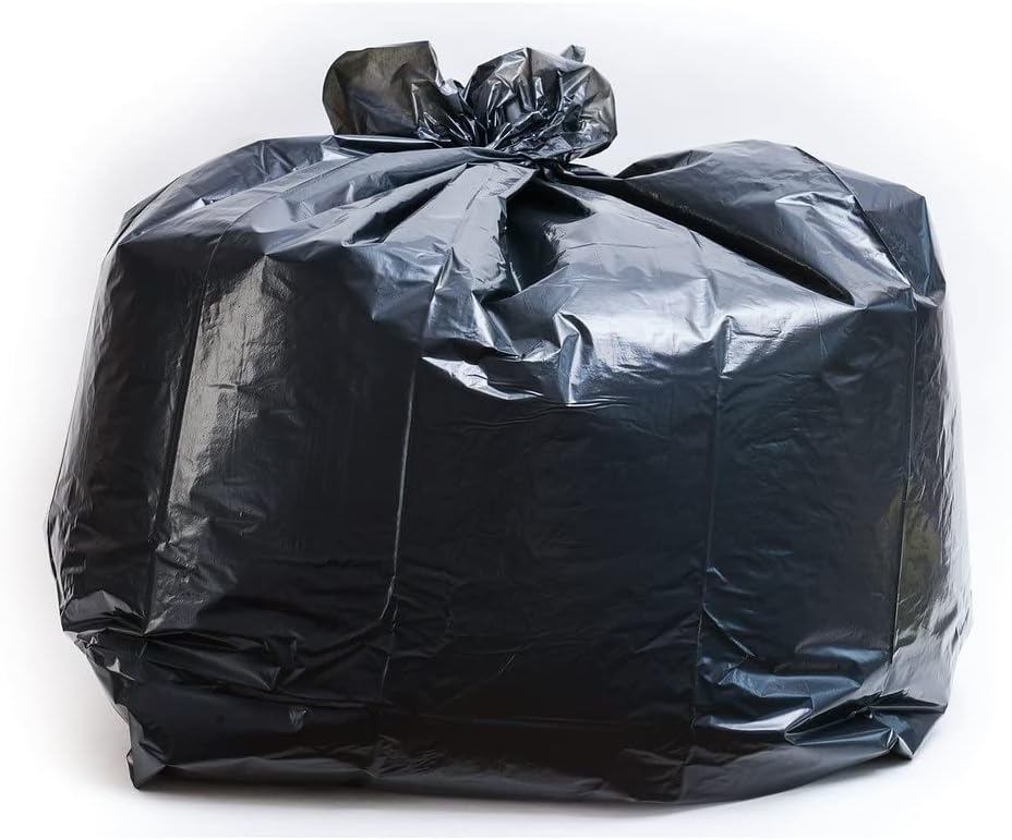 EcoQuality Strong Black Trash Bags 46 Gallon Wastebasket Receptacle Can Liner Large Heavy Duty Garbage Bags, For Kitchen, Household, Industrial, Multi Purpose, Office, Backyard, Contractor (40)