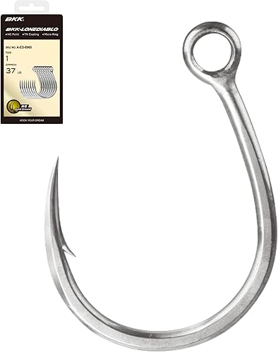BKK LONEDIABLO Single Lure Hook  5X  Saltwater Ultra-Antirust Coating  Hand Ground Point  Popping Trolling Stickbaits