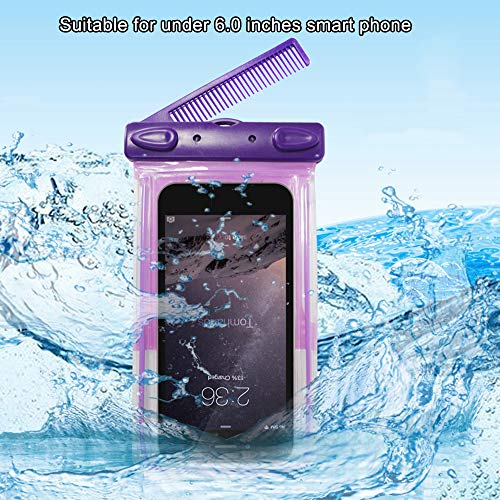 KKmoon Capa para celular em PVC transparente à prova d'água luminosa