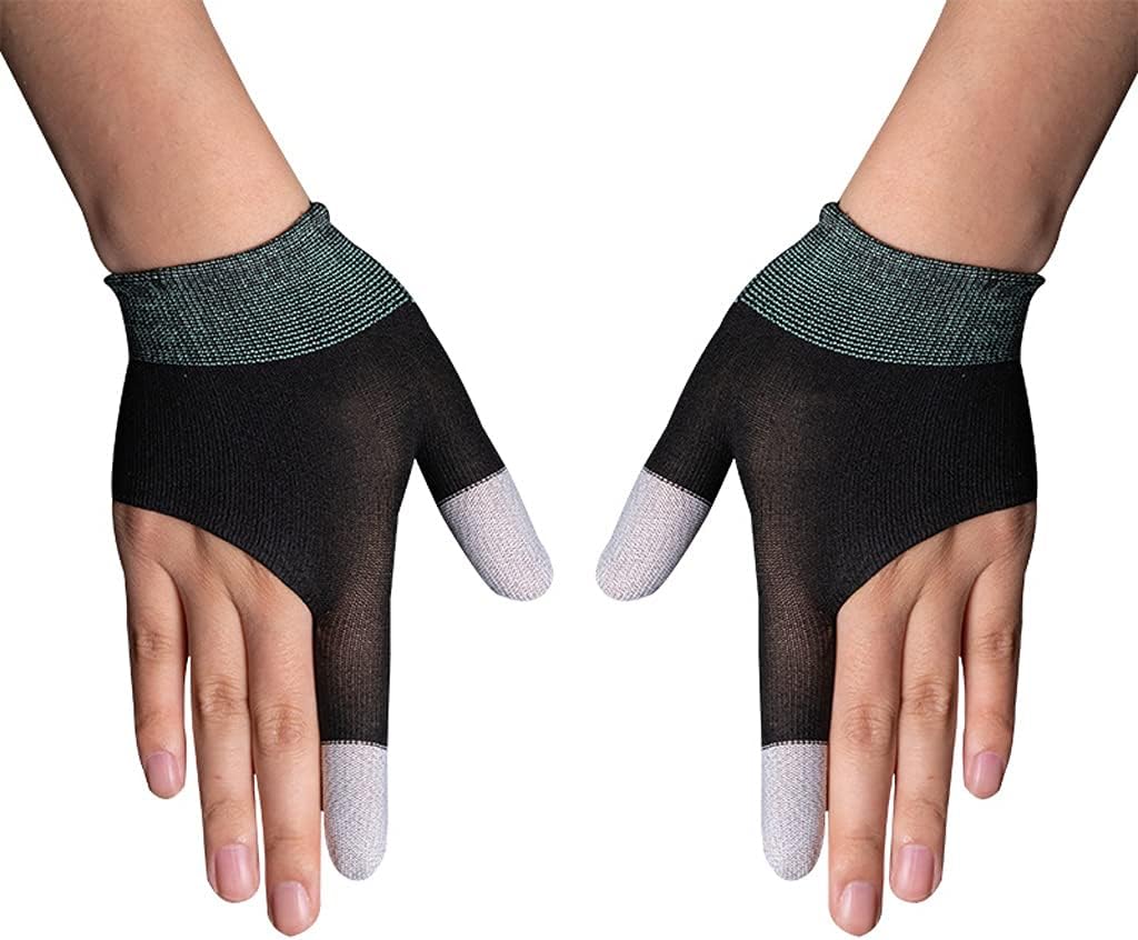 Piufryasc Gloves, Ultra-Thin Mobile Gaming Gloves，Anti-Sweat Mobile Finger Sleeve Breathable for High-Ranking Players Mobile Game Streamer