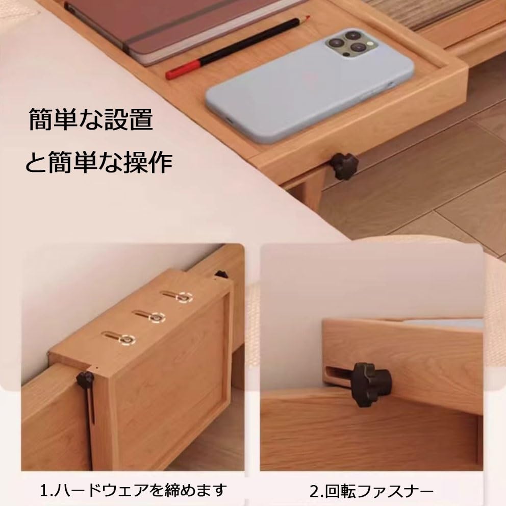 Amazon.co.jp: クリップ式ベッドサイドシェルフトレイテーブル、ベッド