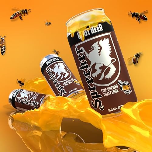 Miniatura 5 de Sprecher Paquete de cerveza de raíz y soda de ensueño de naranja, soda artesanal elaborada al fuego con miel real, sin cafeína, sin gluten, latas de