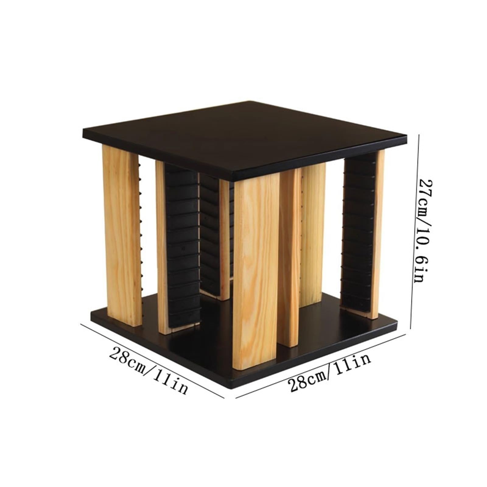 Rack per dischi Mensola girevole in legno for riporre CD e dischi da gioco