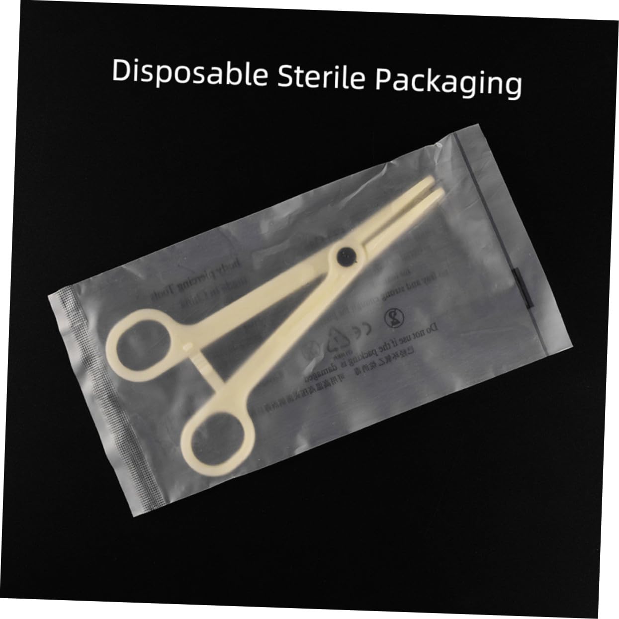 VALICLUD 5 piezas pinzas redondas desechables esterilizadas piercing forceps para labios nariz ombligo cejas