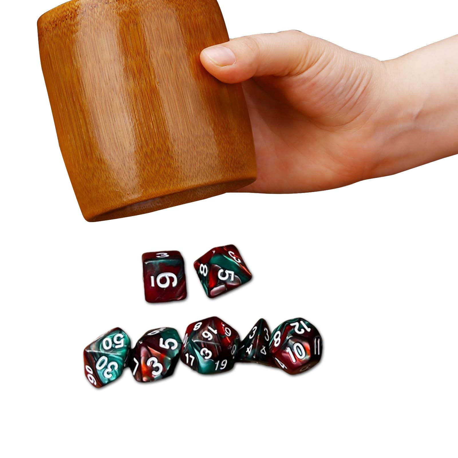 Set di 70 dadi acrilici multilato, cubi poliedrici, 10 cubi da tavolo colorati, facili da leggere, durevolezza