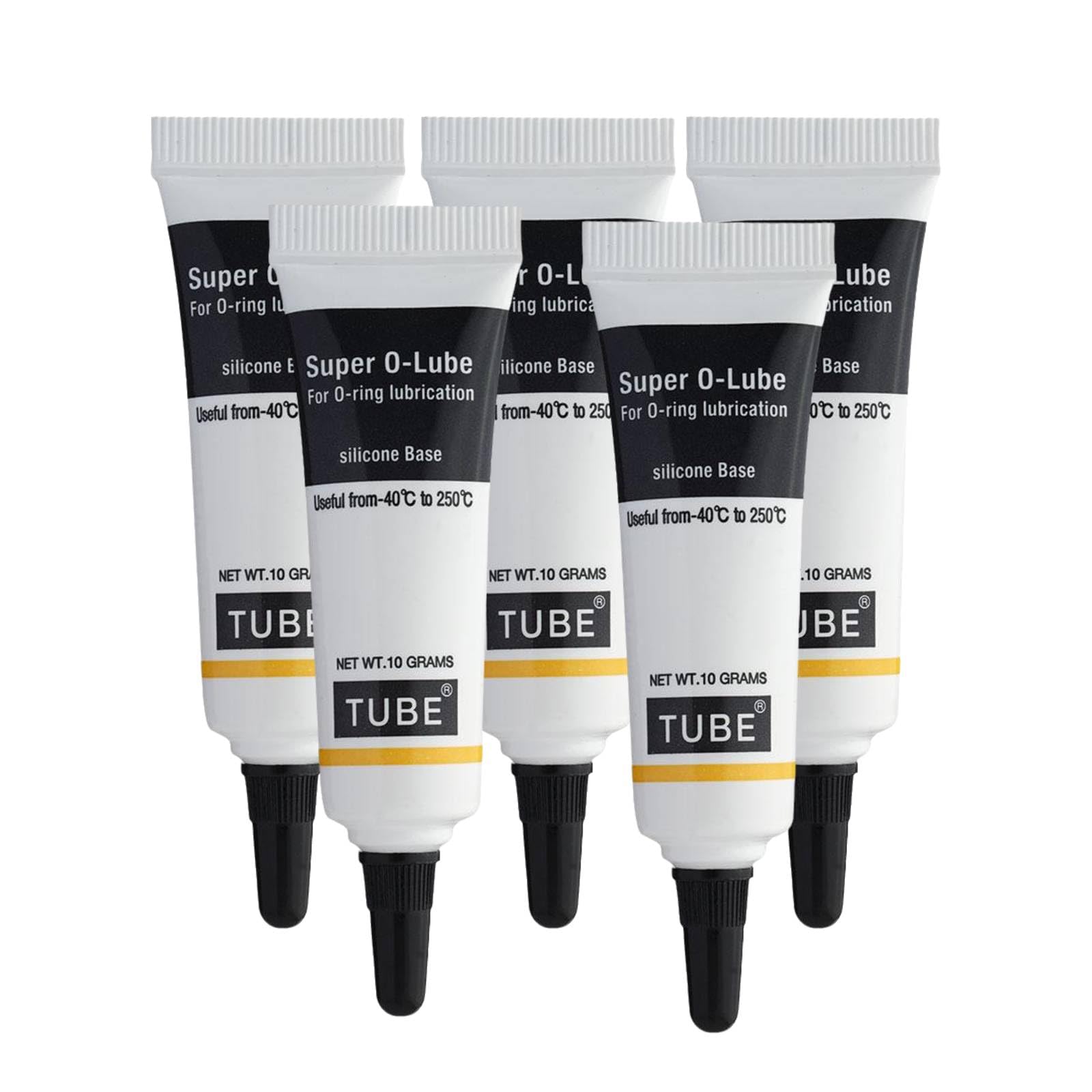 10g O-Ring Silicone Lubrican, Waterproof Food Grade Silicone Lubricant Grease for Plumbing, Heat & Cold Resistant Rubber Seal Lubricant Ideal (5PCS)