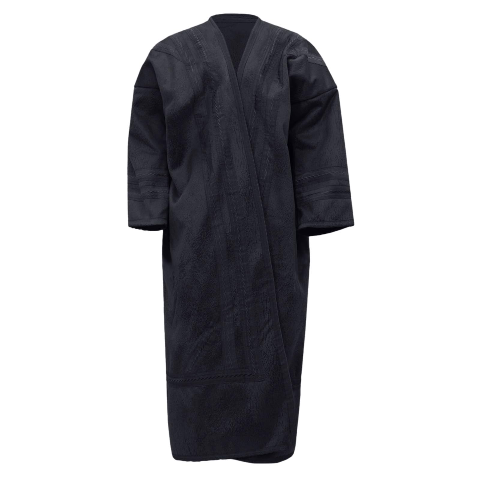 Kaftan Herren Langarm Thobe Ethnisch Roben Lose Winter Gepolstert Wildleder Robe Dubai Robe Arabisch Gebet Eid Kleidung Mittlerer Osten Ethnisch Kandoura Lang Abaya