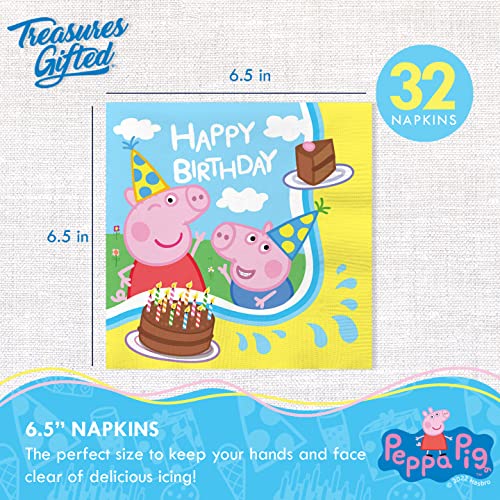Treasures Gifted Peppa Pig Birthday Party Supplies - Serves 16 Guests - Dinnerware Starter Set - Peppa Pig Party Supplies Including Peppa Pig Plates & Peppa Pig Napkins #TOP3