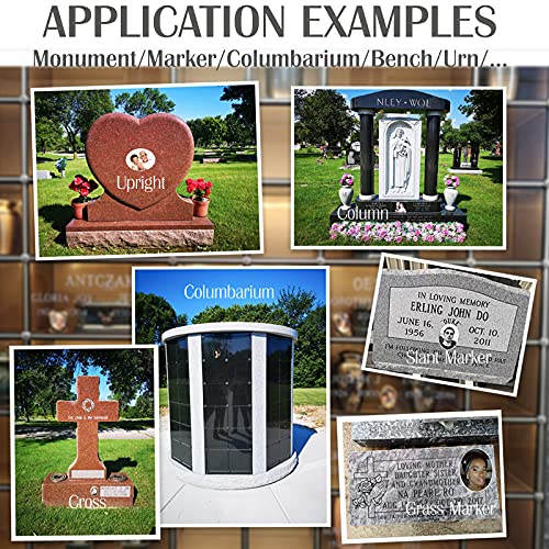 Image of ADFSTONE Ceramic Memorial Picture, Oval Personalized Waterproof Headstone Photo Tile, Colorful Porcelain Portrait Monument for Tombstone Plaque Cemetery Decoration