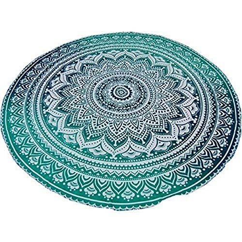 Rajsthaniartdecor Ombre Mandala Roundie Beach Indian Tapestry Hippy Gypsy Cotton Tablecloth Hippie Boho Mandala Decor Meditation Yoga Mat Towel Bohemian Spread Cover Sheet Dining Round Table Cloths #TOP2