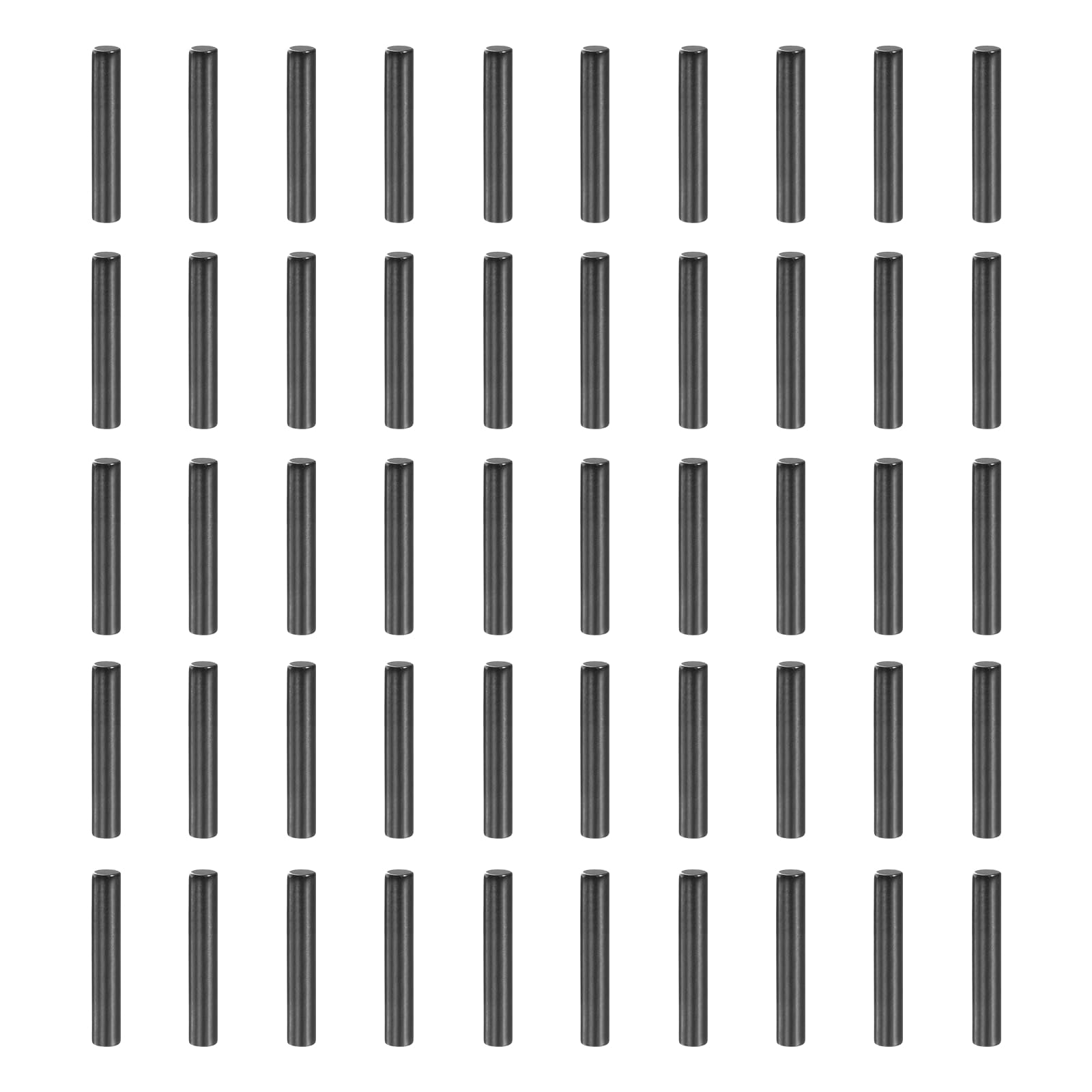 sourcing map 50Pcs 2mm x 12mm Dowel Pins, 304 Stainless Steel Cylindrical Shelf Support Pegs Chamfered End Pin Rod Fasten Elements Metal Shelf Pegs, Black