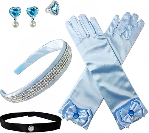 Miniatura 1 de Accesorios de disfraz de Cenicienta de princesa Cenicienta, diadema, gargantilla, guantes, Halloween, Navidad, fiesta, recuerdos para niñas