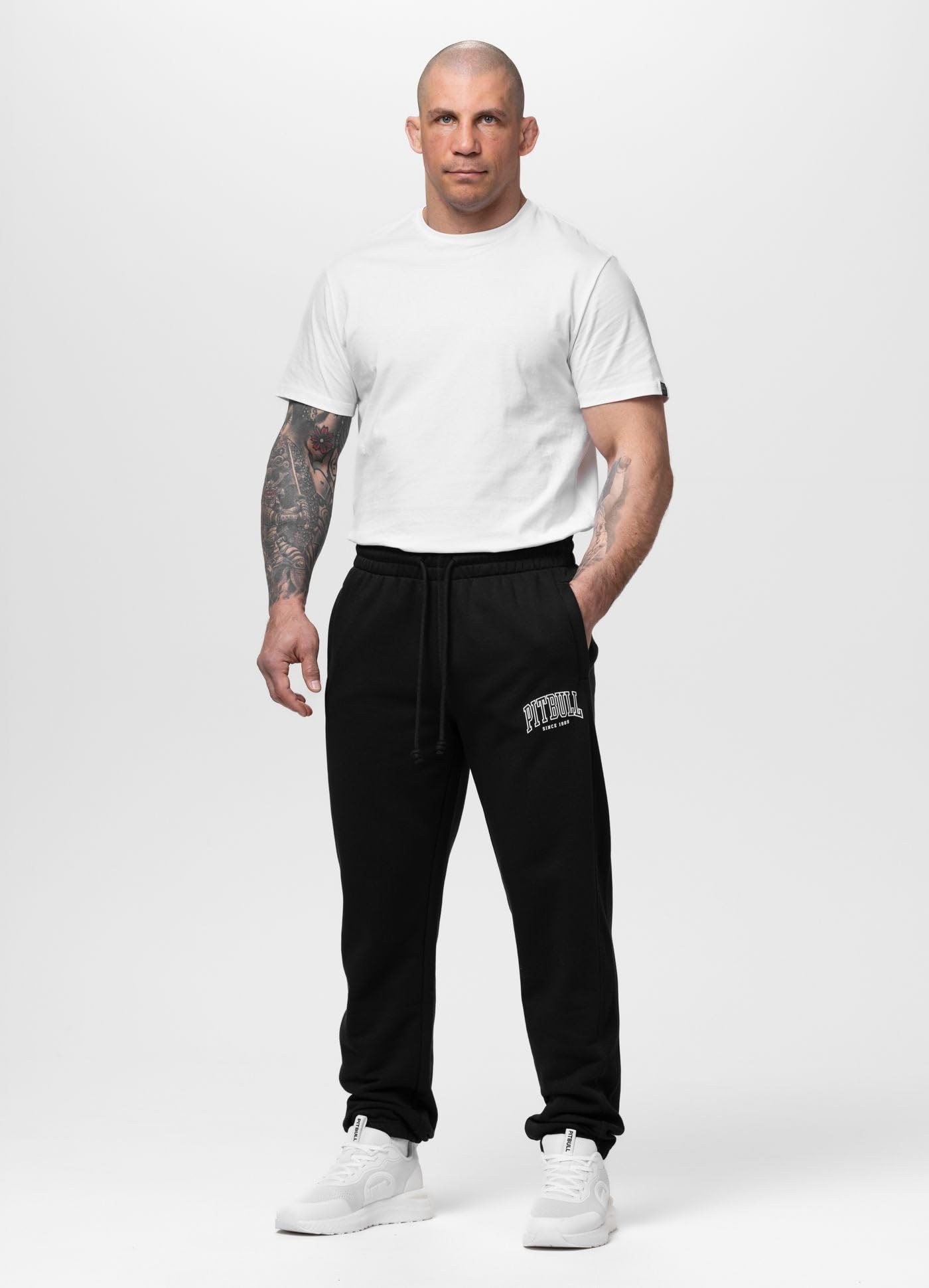 PITBULL - Pantalon Chandal Hombre Badger, Pantalón Chándal Entrenamiento, Pantalones Deportivos Hombres, Pantalones Chandal Largos, Sweatpants Men