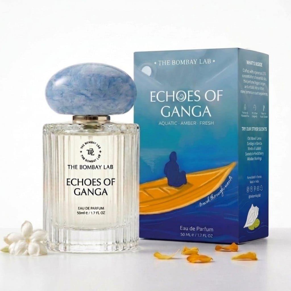 Echoes of Ganga Eau De Parfum 50ml | Long-lasting luxury fragrance inspired by the river Ganga. Amber, Aquatic and River Fresh-image-47