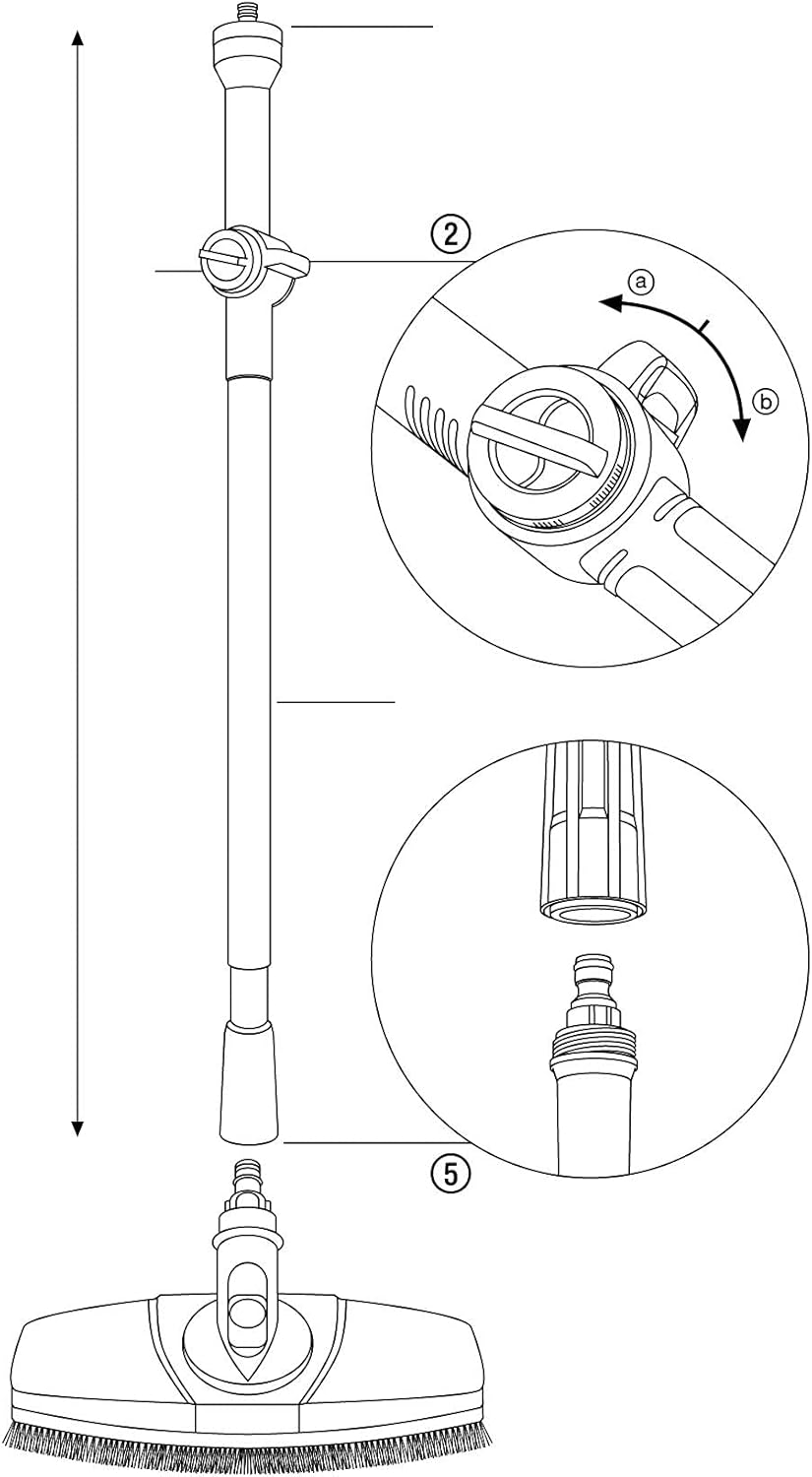 Gardena Water Stalk, 90 cm: The hot Water Handle for Gardena Clean System Connection Devices, Insulating Handle, Infinitely Variable (5552-20)