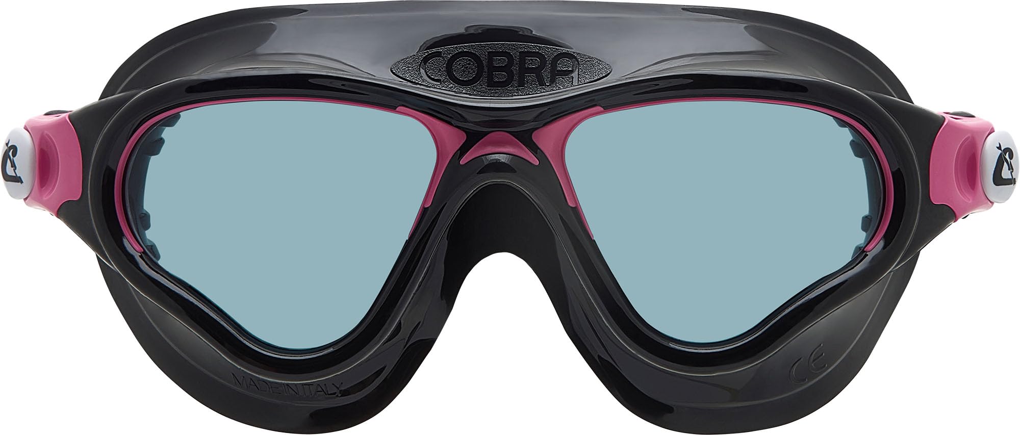 Cressi since 1946 - Cobra XP - Goggles Monoblock with Separate Lenses for Swimming Pool Snorkelling and Triathlon, Anti Fog_Scratch_UV Protection - Black/Black/White_Clear Lens - One Size
