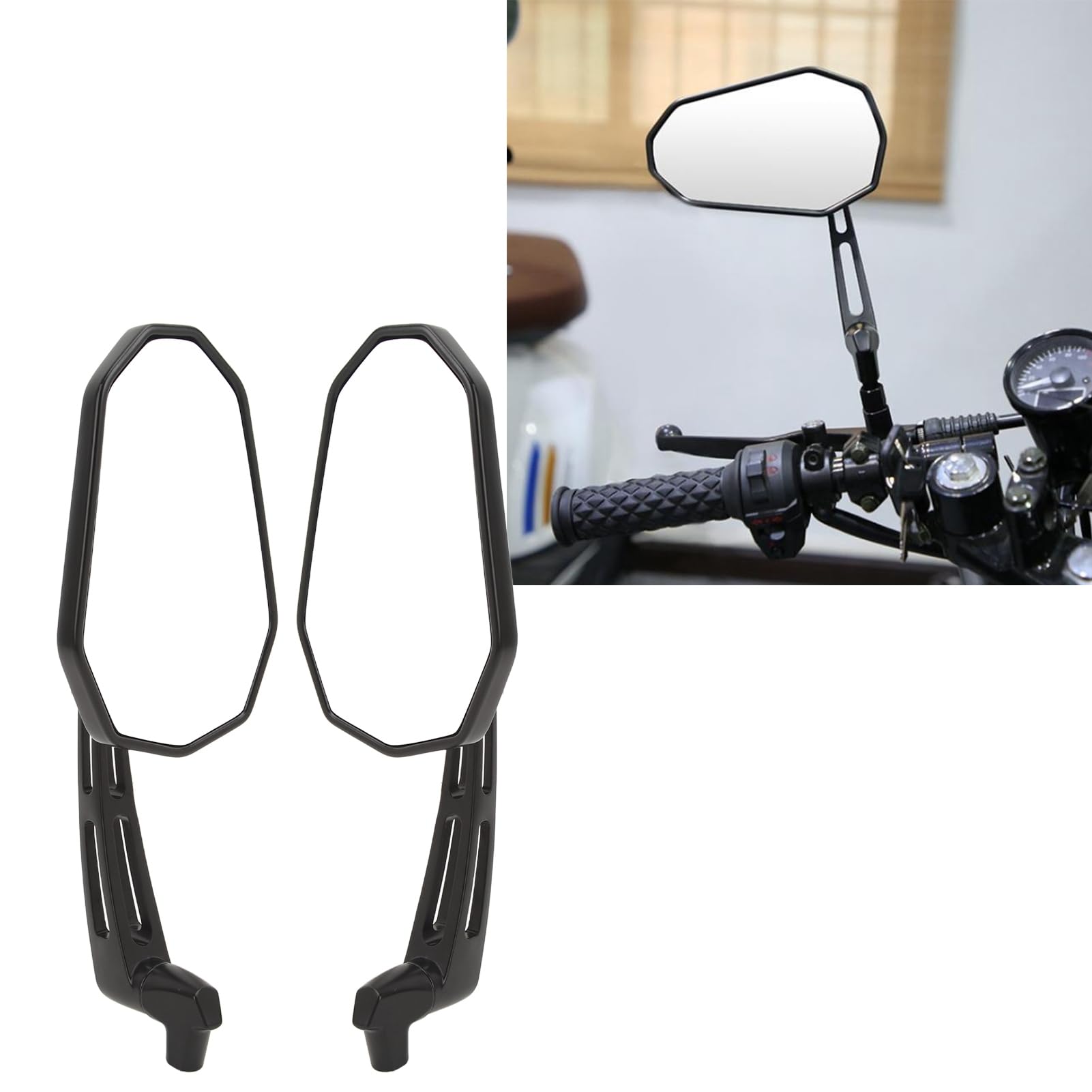 Lusterko Rowerowe Boczne ABS Metalowy Uchwyt Kierownicy