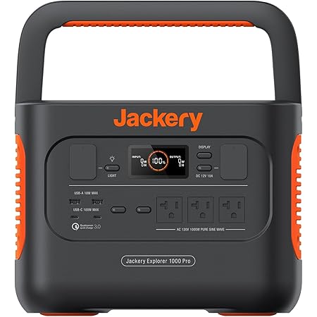 Jackery Explorer 1000 Pro Portable Power Station, Solar Generator with 1002Wh, 2x100W PD Ports & 800W Input, 1.8H to Full Charge, Compatible with SolarSagas, for Outdoor RV, Camping, Emergencies
