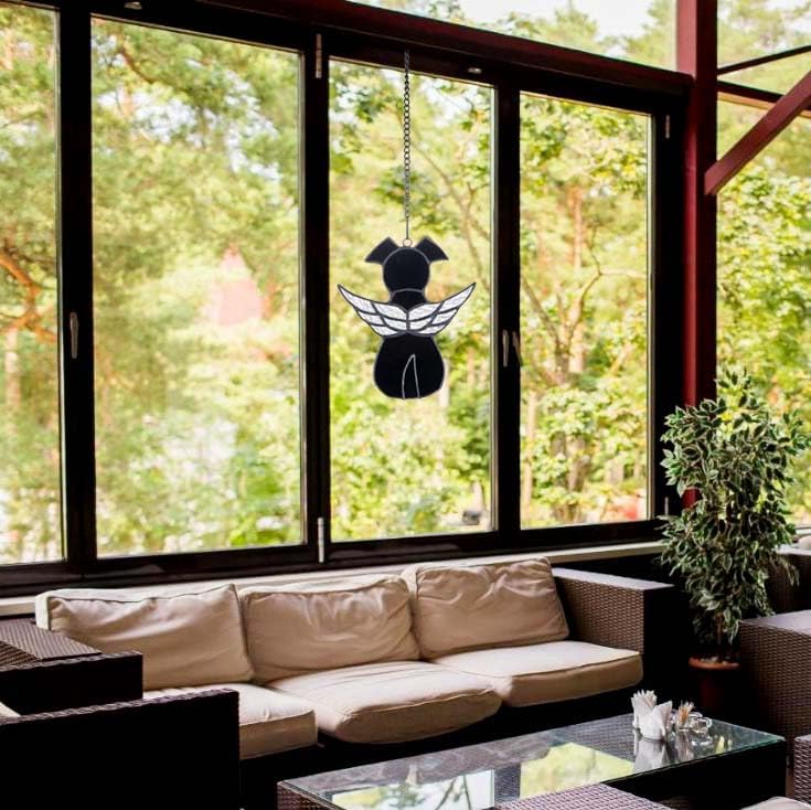 Miniatura 5 de Regalos conmemorativos para mascotas para perros, vitrales colgantes, regalo conmemorativo para perros de vitrales, gesto de condolencia de corazón