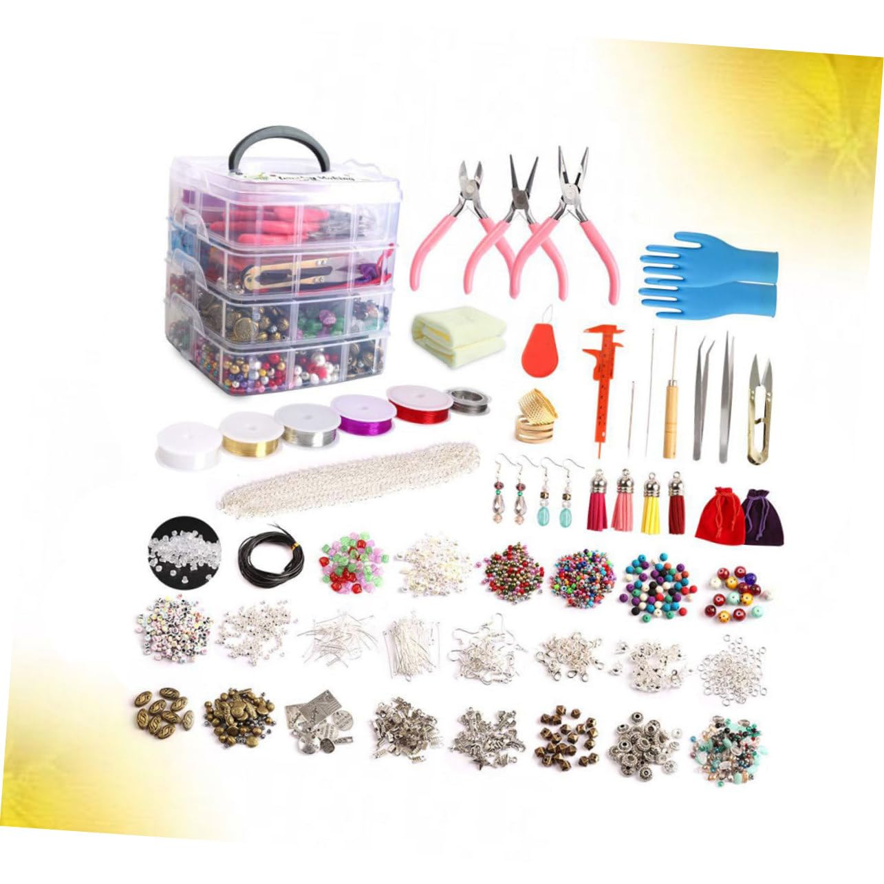 1960 pezzi Accessori fai da te Materiale Perline sciolte Kit di perline Braccialetti 'amicizia con perline Collana di gioielli Perline Braccialetti con perline Bracciale 'amicizia Perline Boho Beads