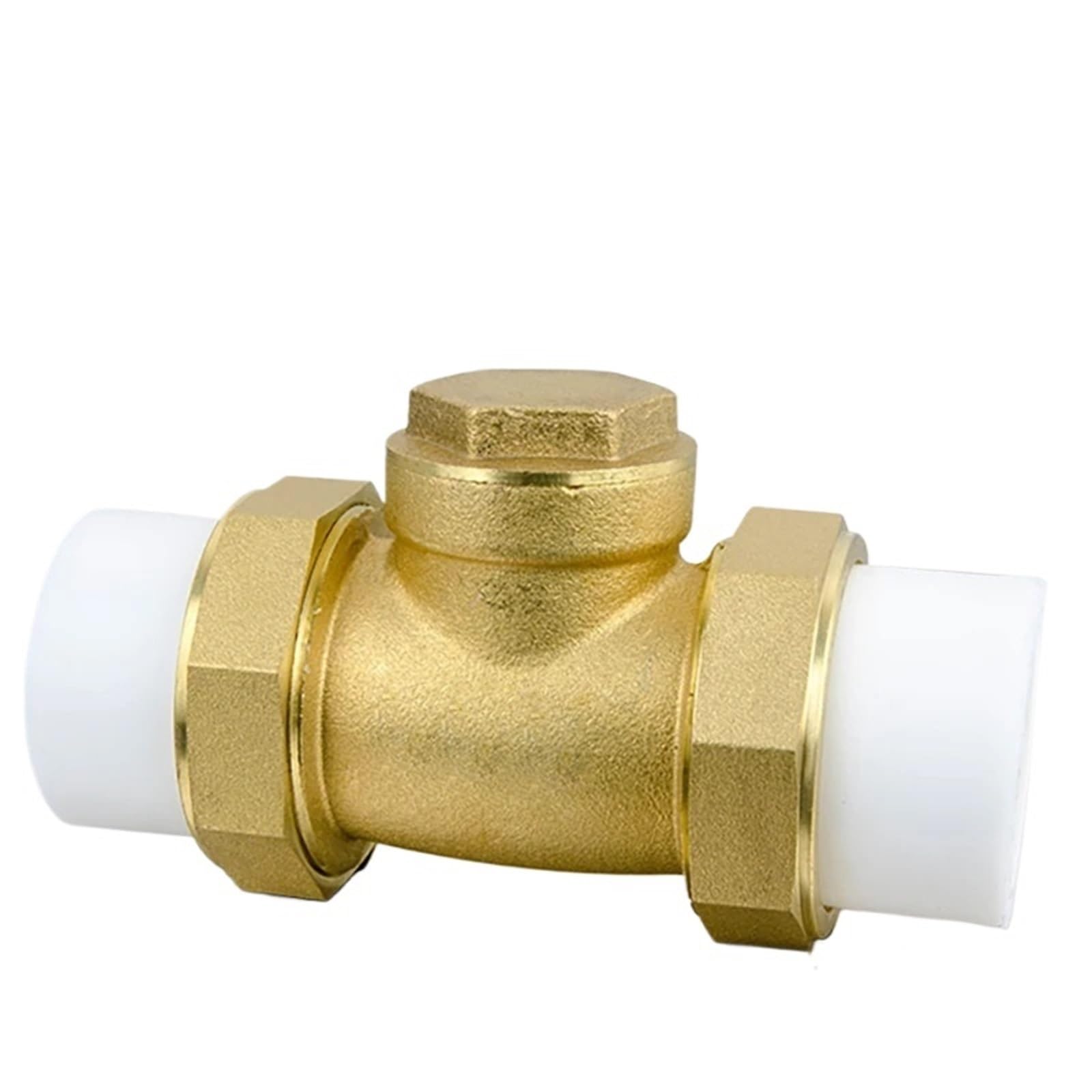 Valvola di ritegno orizzontale in ottone con doppi giunti mobili for prevenire il riflusso dell'acqua, 1 pz.(PPR32)