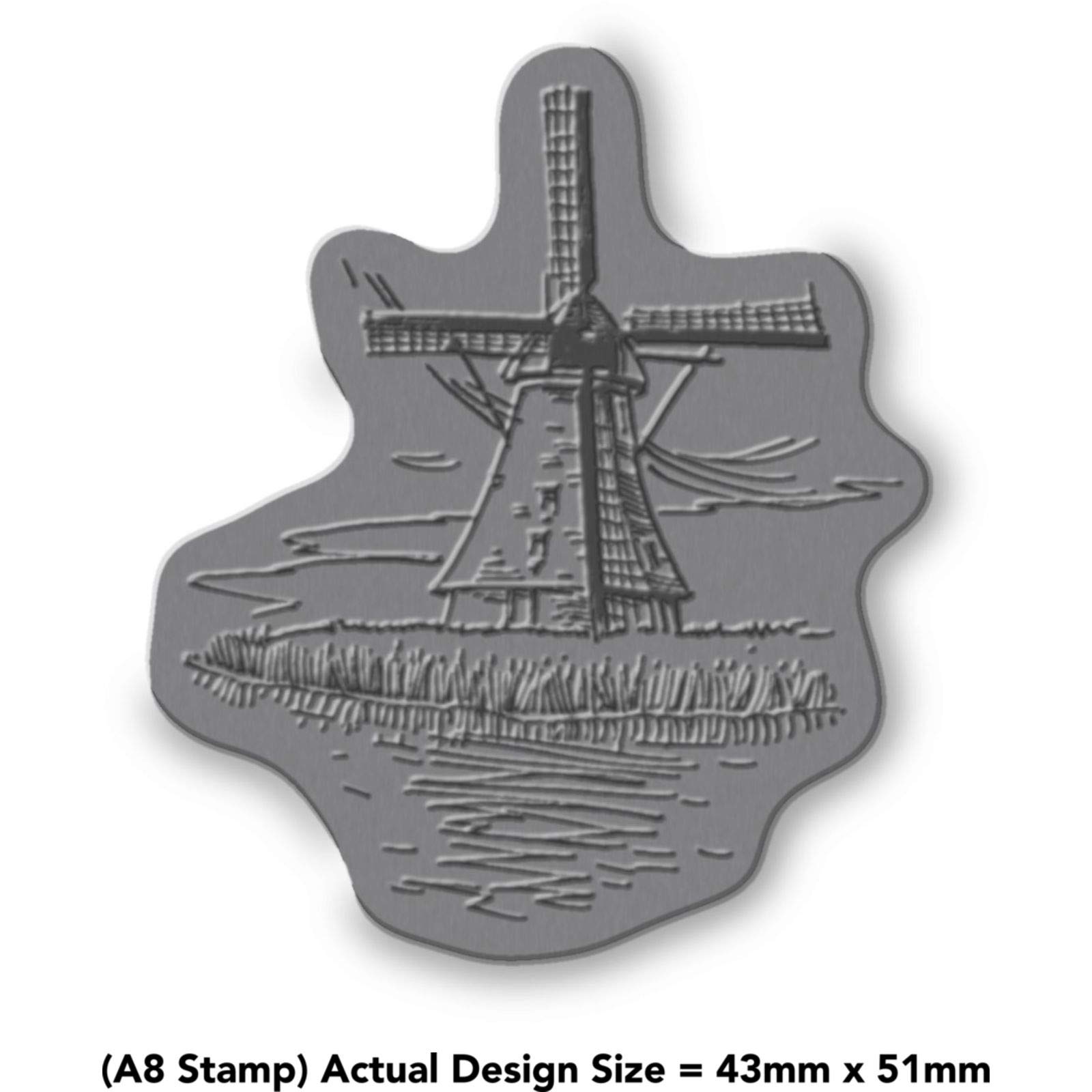 'Windmill' Rubber Stamp - Unmounted Design for Crafting & Scrapbooking, A8 (RS00030186)