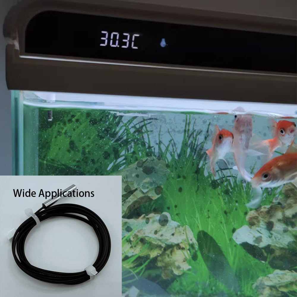 NTC 10K 3950 Thermistor 1M 4 Stück Temperatursensorsonde Thermistor Thermistor 10K Temperatursensor Sonde Edelstahl 3950 NTC 10K für Wasserspender/Kühlschränke
