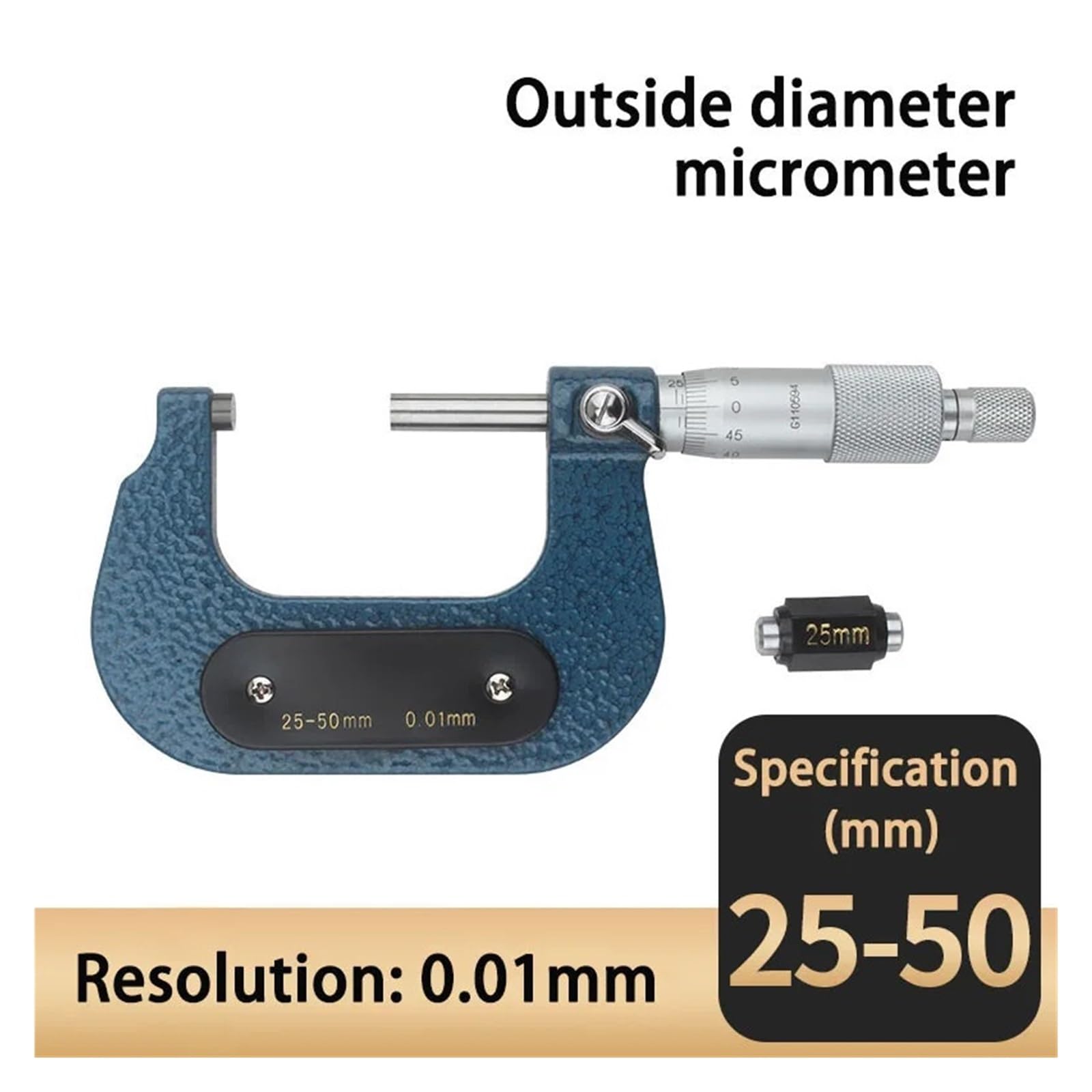 Vernier Calipers Spiralna Średnica Zewnętrzna Mikrometr 25-50 Mm 0,001 Suwmiarka Centymetr