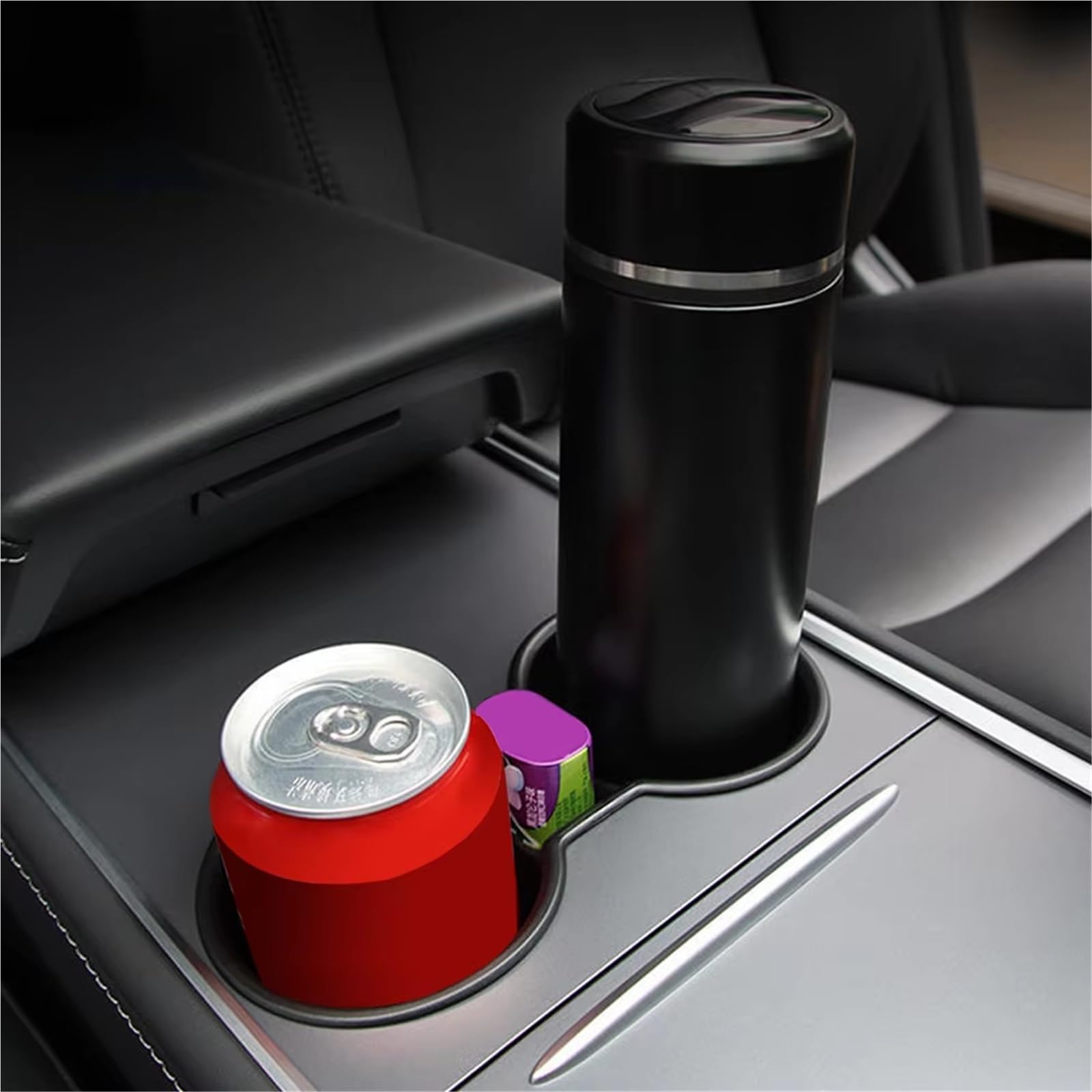 Kompatibel Mit Tesla Für Model Y /3 3+ Für Highland 2024, Mittelkonsole, Getränkehalter, Einsatz, Silikonschlitz, Rutsch-Getränkebegrenzer Getränkehalter Auto(C)
