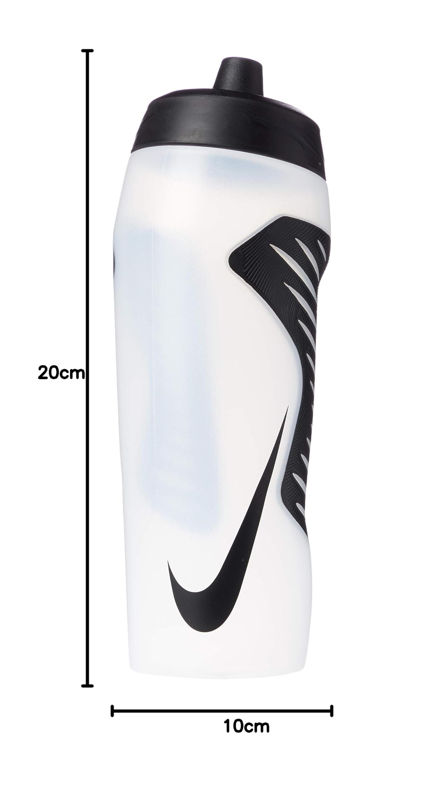Nike Unisex's HYPERFUEL Water Bottle, Clear/Black/Black/Black, One
