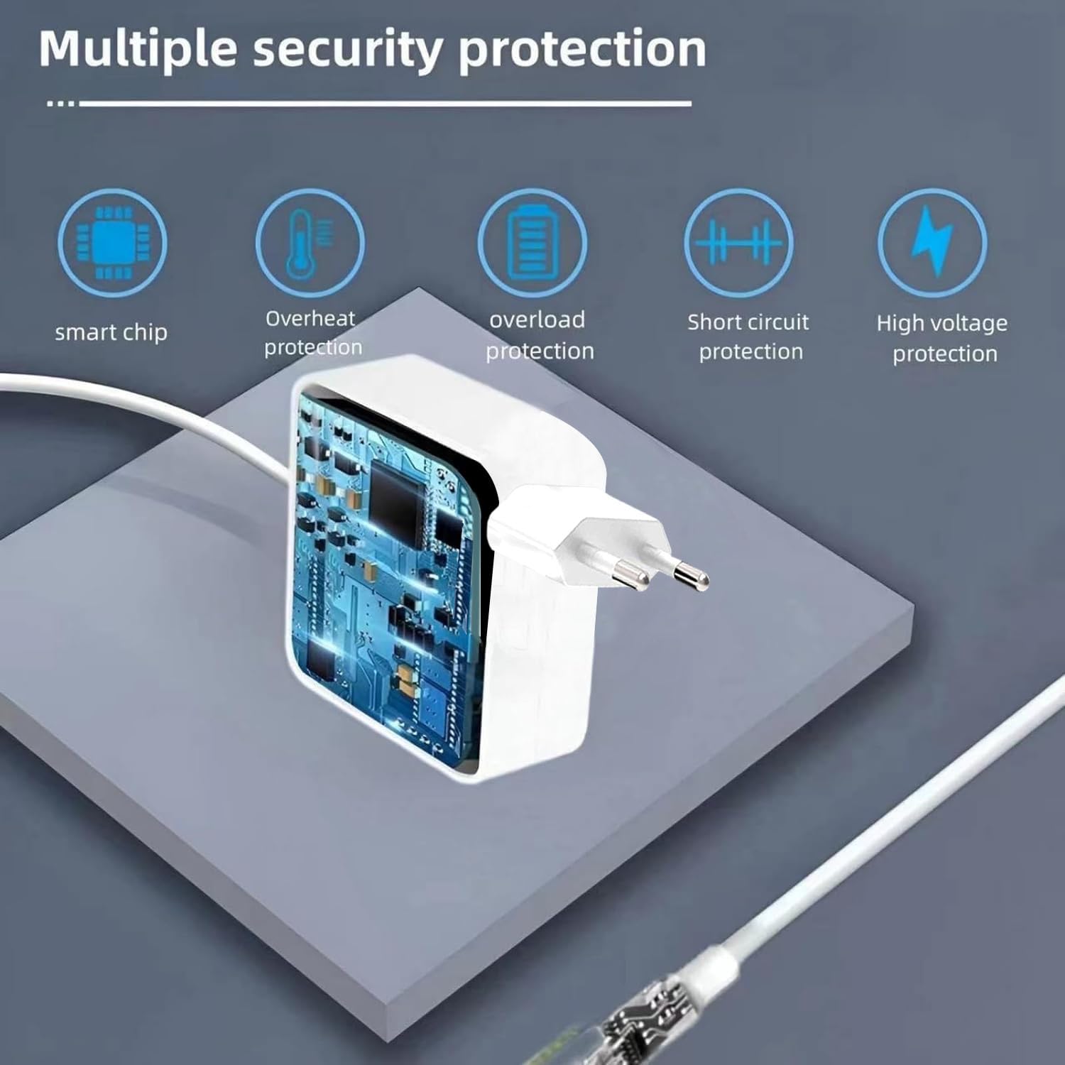Caricabatterie 60W Con Connettore T-Tip Per MacBook Air/Pro, Adattatore Generico Bianco