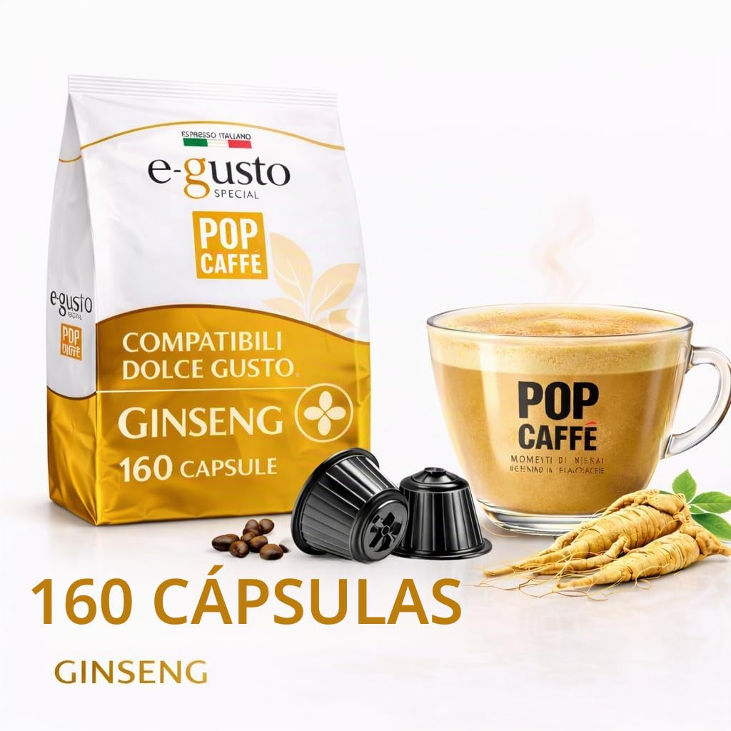 POP CAFFE' Nescafé Dolce Gusto compatible con 160 cápsulas Ginseng