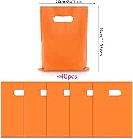 Vista 2 de 40 piezas de bolsas de regalo de plástico naranja Bolsas de caramelos Bolsas de plástico troqueladas son bolsas de regalo de fiesta surtidas