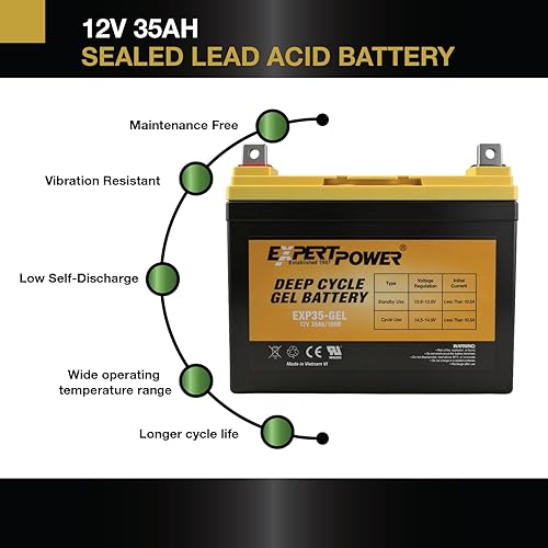 Miniatura 7 de ExpertPower La batería de gel de 12V 35AH reemplaza la interestatal DCM0035L de respaldo de UPS