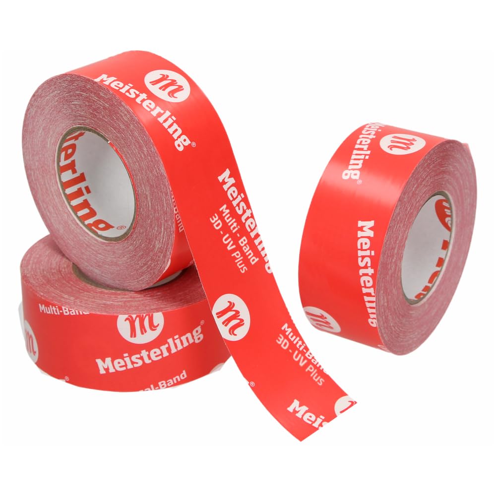 Multi - Band 3D - UV PLUS rot - von Hand reißbar - flexibles Hochleistungs-Klebeband für Dampfsperren & Dampfbremsen etc. (2, 60mm x 40m)