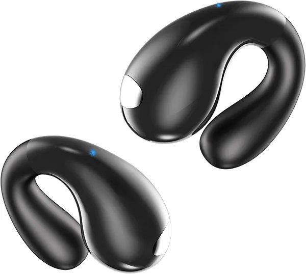 VNMN Open Ear Earbuds Wireless Bluetooth 5.3 Flexible Clip On Open Ear Earbuds with 36H Playtime LED Display Bone Conduction IPX7 Lightweight Fit for Every Ear, Sport, Workout