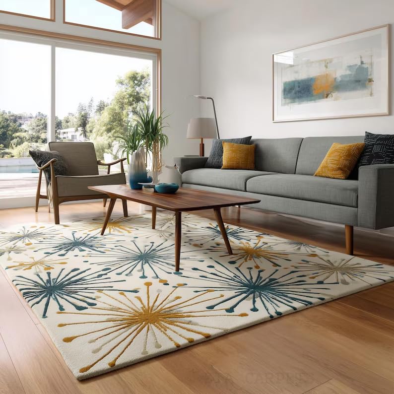 Image of zia carpets Hand Tufted Woollen Modern Collection Bedroom & Living Room Carpet Size 8 x 10 feet