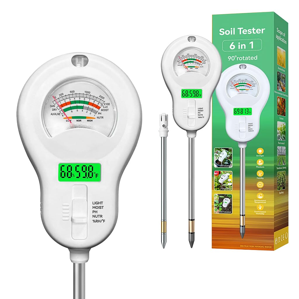 Serplex® 6-In-1 Soil Moisture Meter PH/Nutrients/Light/Humidity/Temperature | with LCD Display & Dual Probe Sensors, Reliable Soil Analyzer for Plants, Garden, Lawn, Greenhouse-image-47