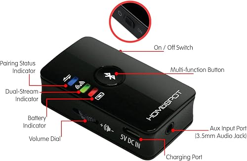 Miniatura 3 de HomeSpot Transmisor Bluetooth para auriculares de TV de baja latencia, adaptador de audio inalámbrico de 0.138 in, iPad TV a altavoz Bluetooth o