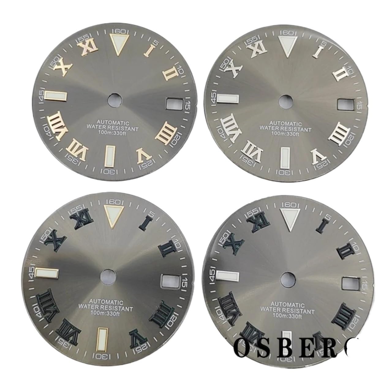 1pc 29mm tarcza zegarka z rękami sterylna zielona świecąca z okienkiem daty dla NH35 NH36 Fit godzina 3.0.8 mechanizm automatyczny(Dial with hands 6)