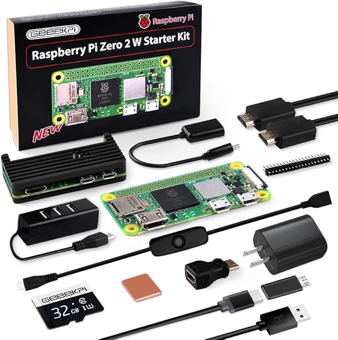 Amazon.com: GeeekPi Raspberry Pi Zero 2 W Starter Kit, with RPi Zero 2 ...