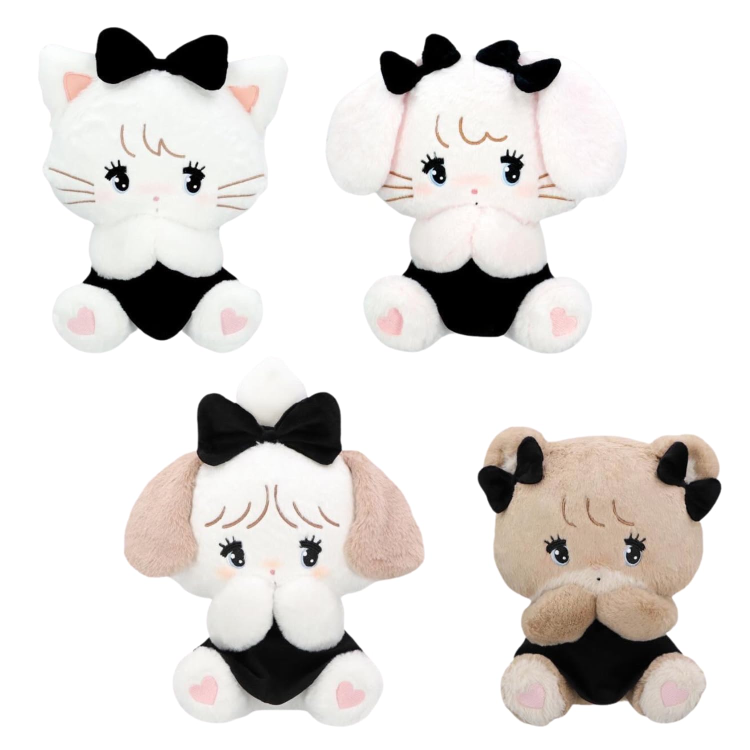 mikko 抱きしめおリボンぬいぐるみ&ブラックリボンBIGぬいぐるみ全種セット Amazon.co.jp: mikko BLACK RIBBON BIG ぬいぐるみ みっこ
