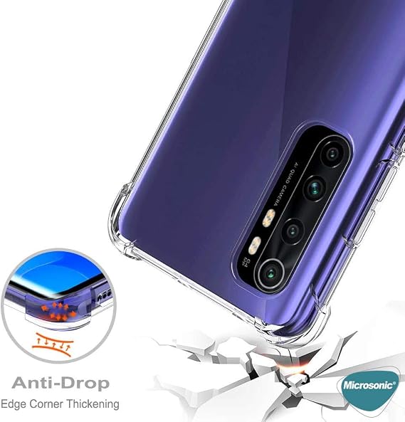 Microsonic Shock Absorbing için Kılıf Xiaomi Mi Note 10 Lite Şeffaf [Mi Note 10 Lite ile Uyumlu Kılıf - Şeffaf]