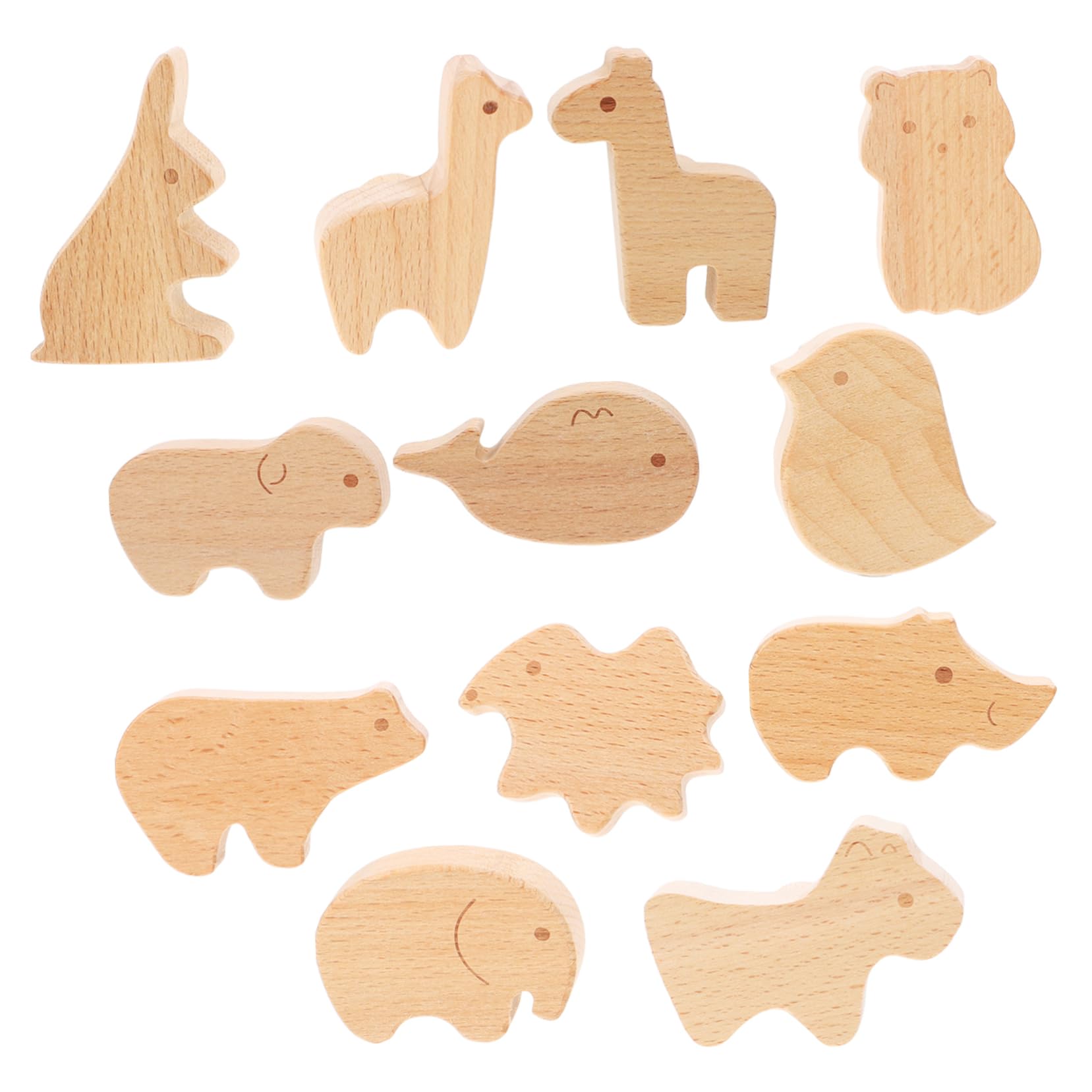 WHAMVOX Nursery Drawer Handles 12pcs Animal Cabinet Knobs Wooden Zoo Animal Knobs Decorative Wood Pulls for Dresser