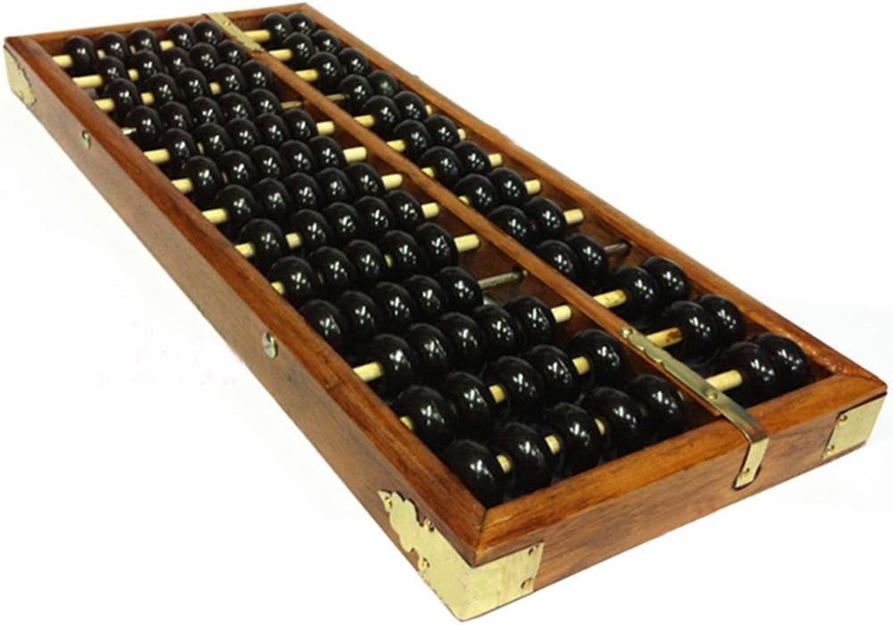 Vintage Chinese Wooden Abacus Soroban Arithmetic Calculating Tool