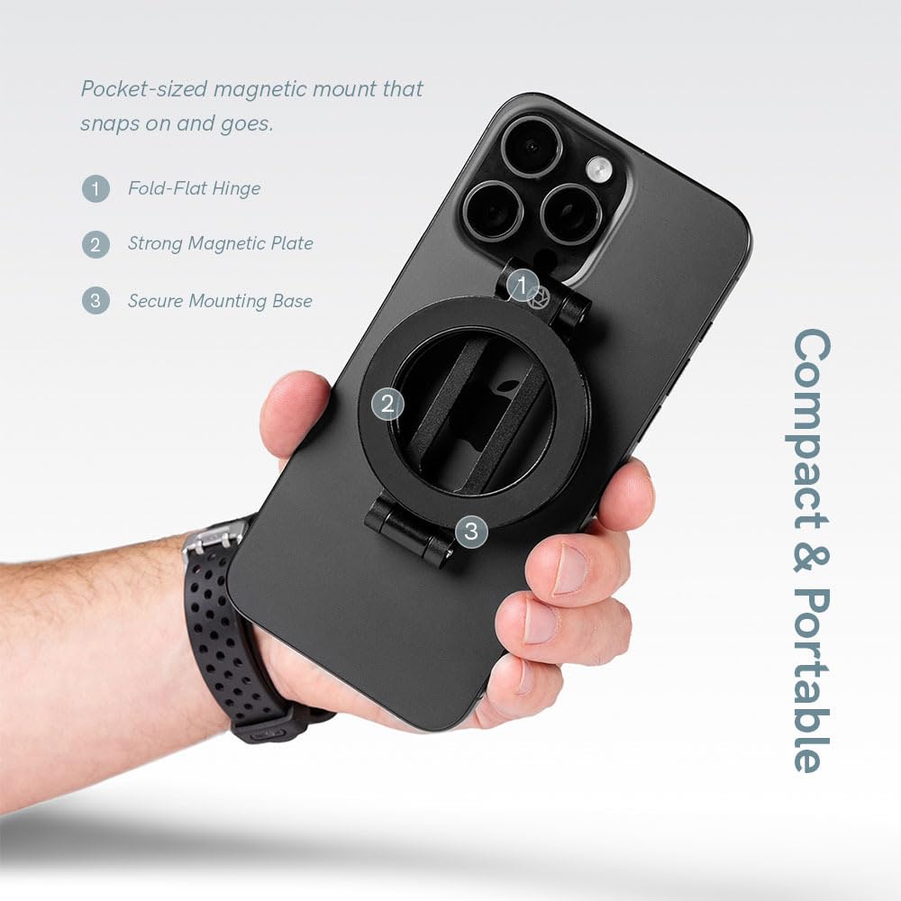 Lume Cube Support de téléphone magnétique de qualité supérieure pour iPhone et Android MagSafe - Support magnétique double face pliable avec plusieurs points de réglage - Support pour toute surface