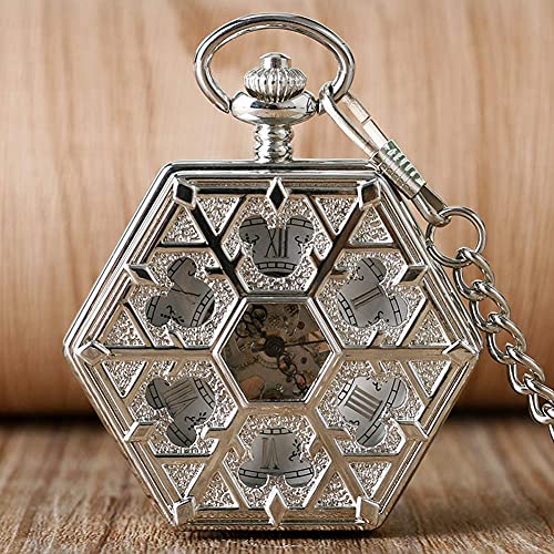 Zakhorloge met ketting voor heren, creatieve horlogehanger, heren handwind automatisch mechanisch zakhorloge skelet wijzerplaat horloges - Afbeelding 3