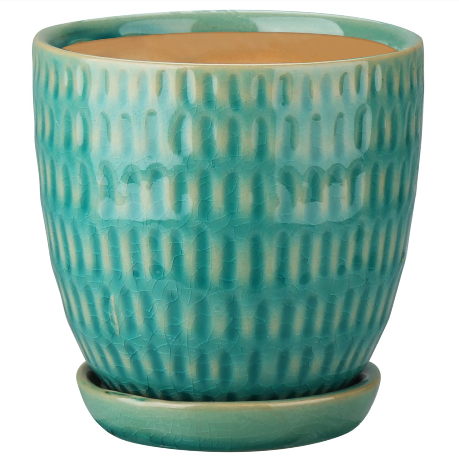 Oairse Doniczka ceramiczna, zestaw 3 okrągłych doniczek, z otworem odpływowym i ceramiczną misą na sukulenty, kaktusy, do użytku wewnątrz i na zewnątrz, do ogrodu, domu, na parapet, średnica 11,2 cm