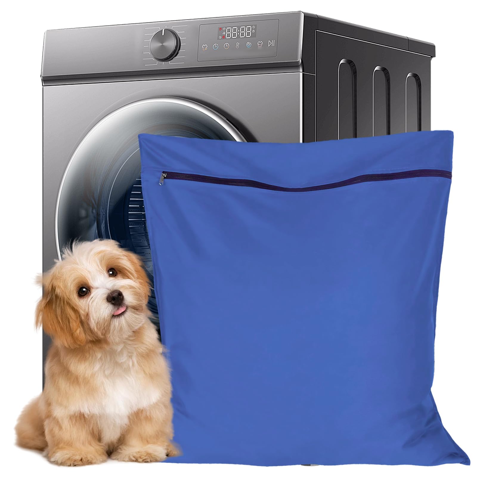 Pet Laundry Bag for Washing Machine, Large Pet Washing Machine Bag with Zip for Clothes, Blankets, Stops Hair Blocking