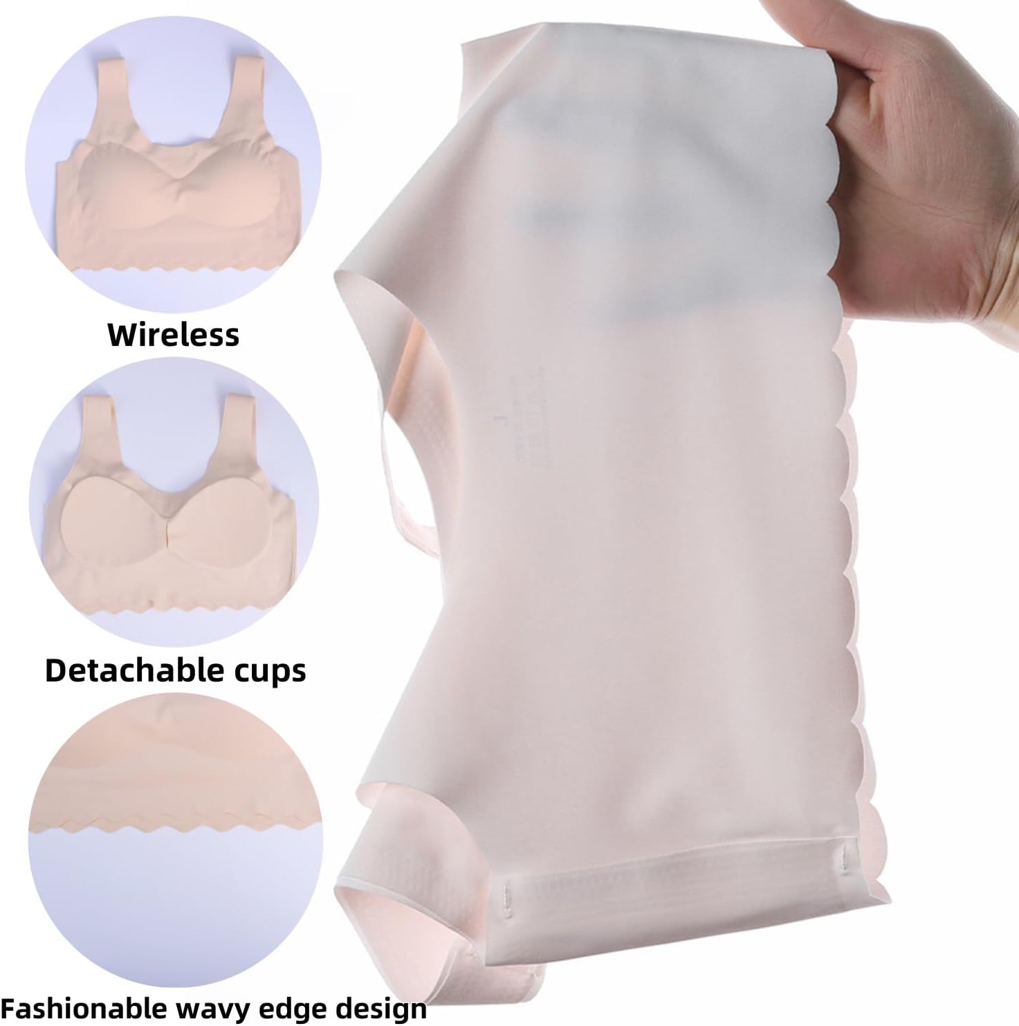 Demifill Teen Girls Seamless Sports Bra Tagless No Show Training Bra with Removable Padding Bras for Teens Multipack - Image 4